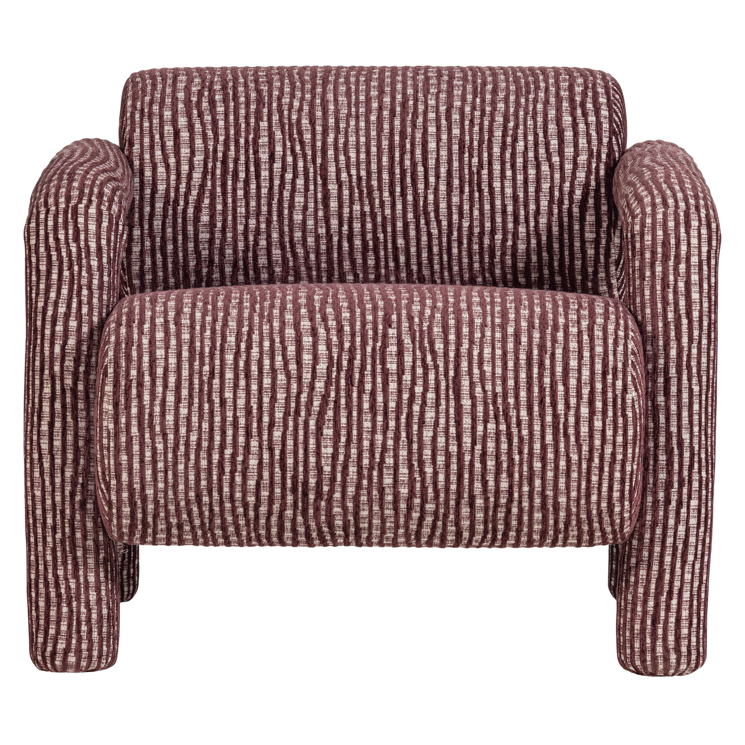 Woood | Fauteuil Lenny met dessin bordeauxrood