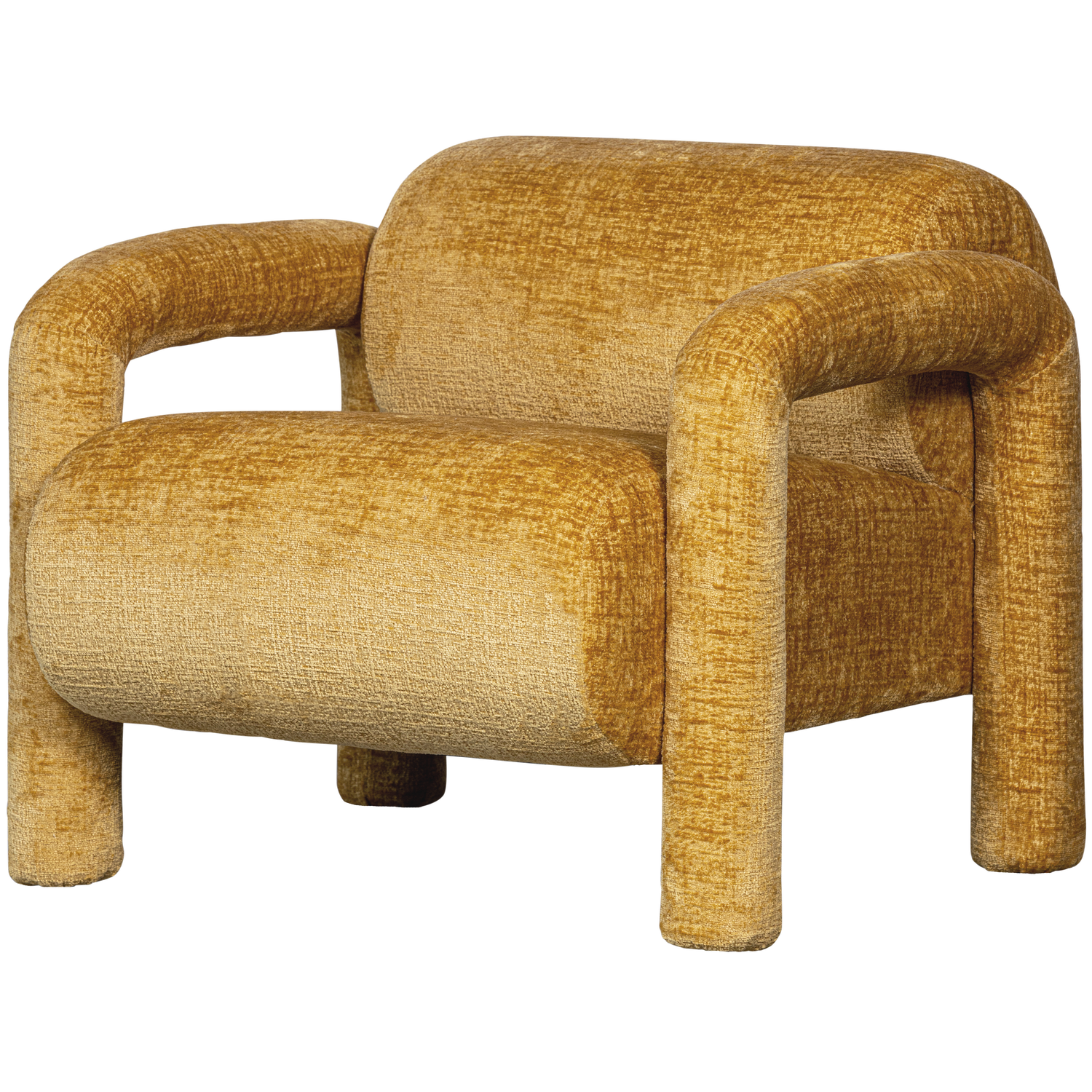 Woood | Fauteuil Lenny in grove textuur goud/geel