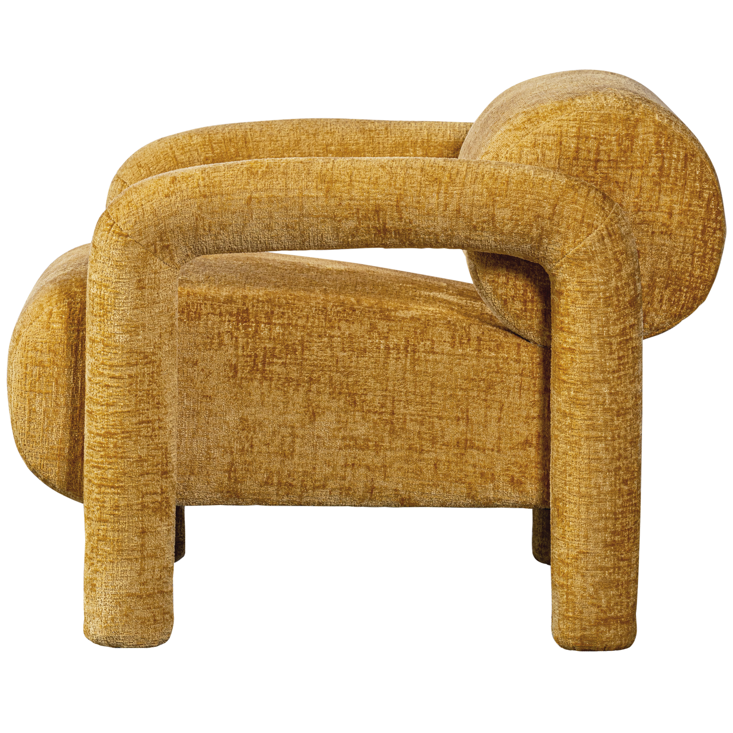 Woood | Fauteuil Lenny in grove textuur goud/geel
