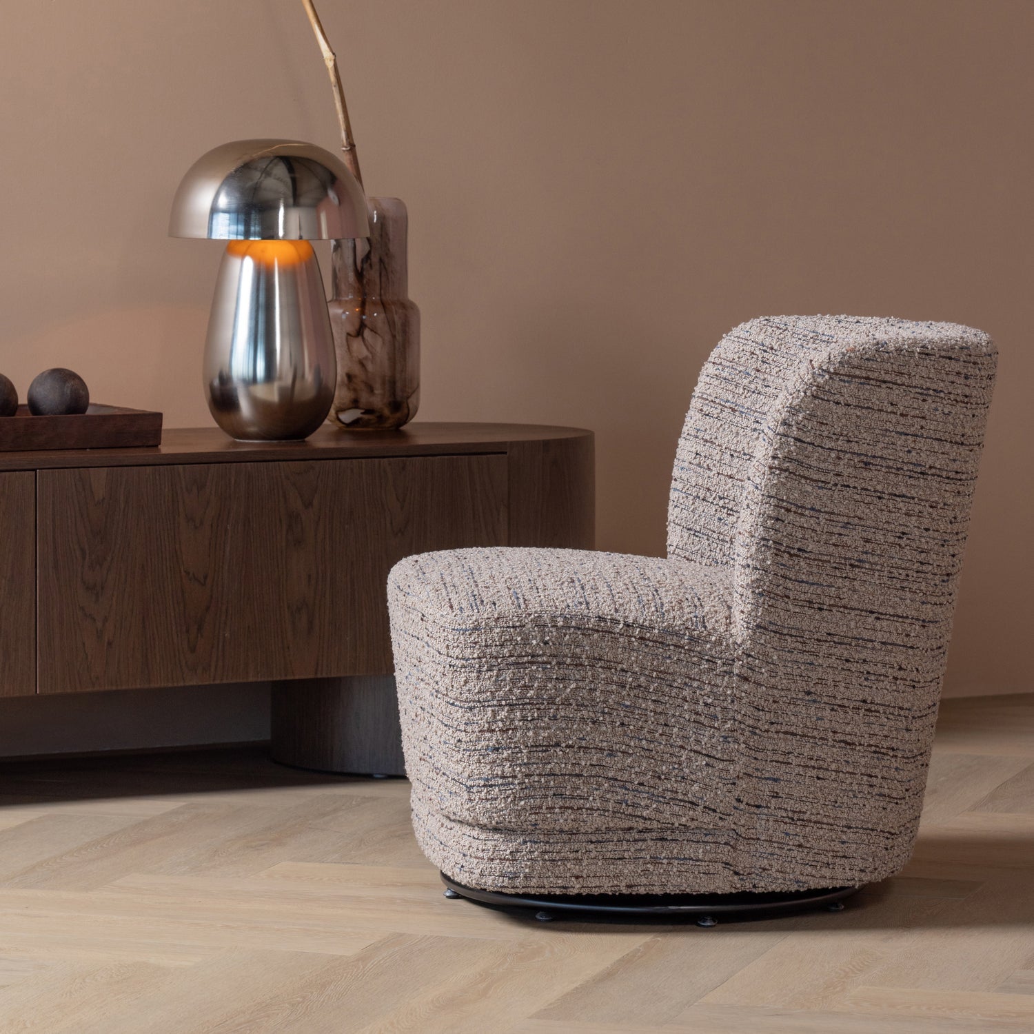 Woood | Draaifauteuil Atty grove melange beige
