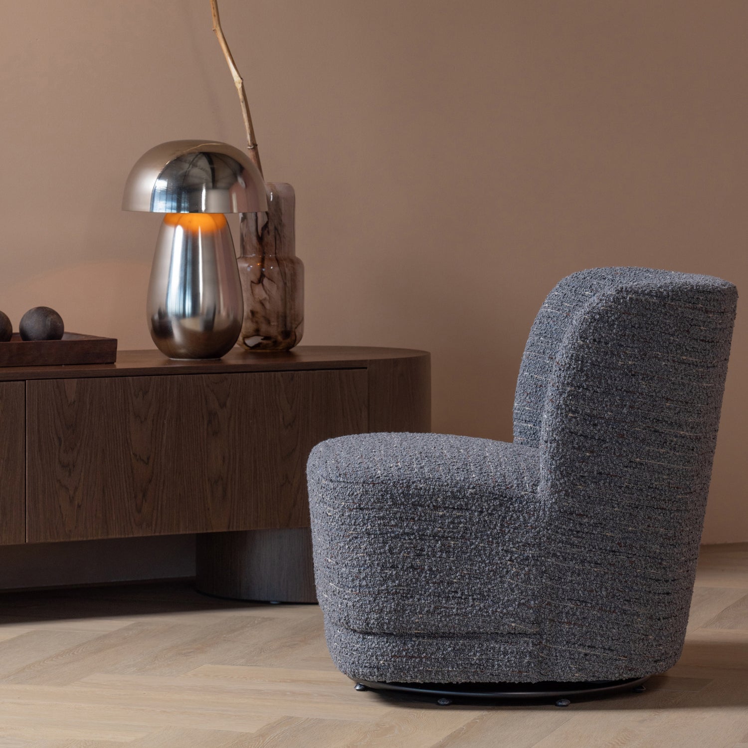 Woood | Draaifauteuil Atty grove melange grijs