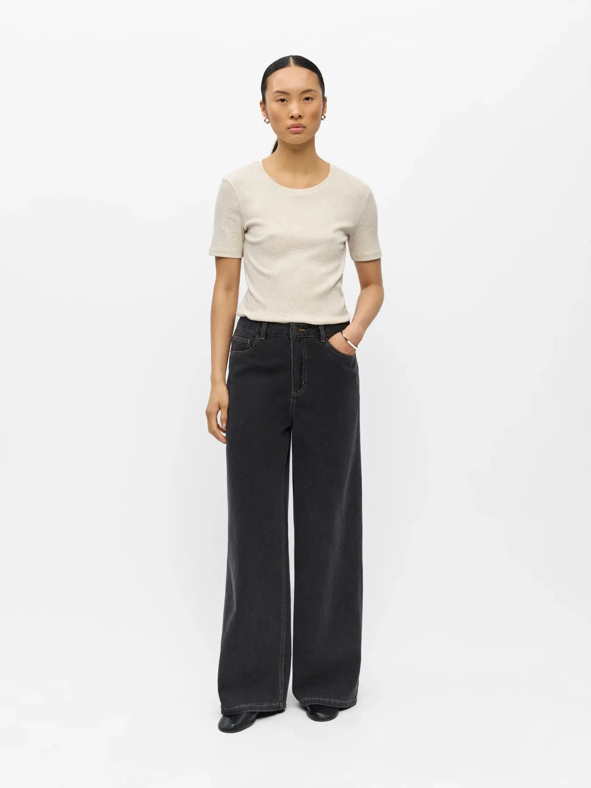 Object | Wijde jeans Luca Tri black washed Noos