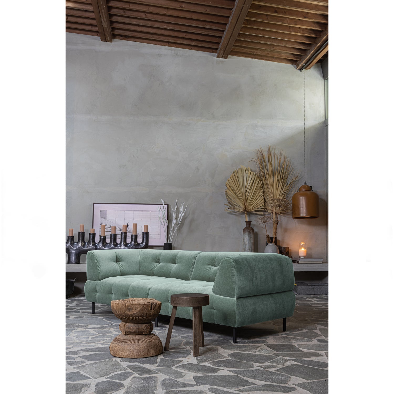 Woood | 4-Zits bank Lloyd velvet waterplant