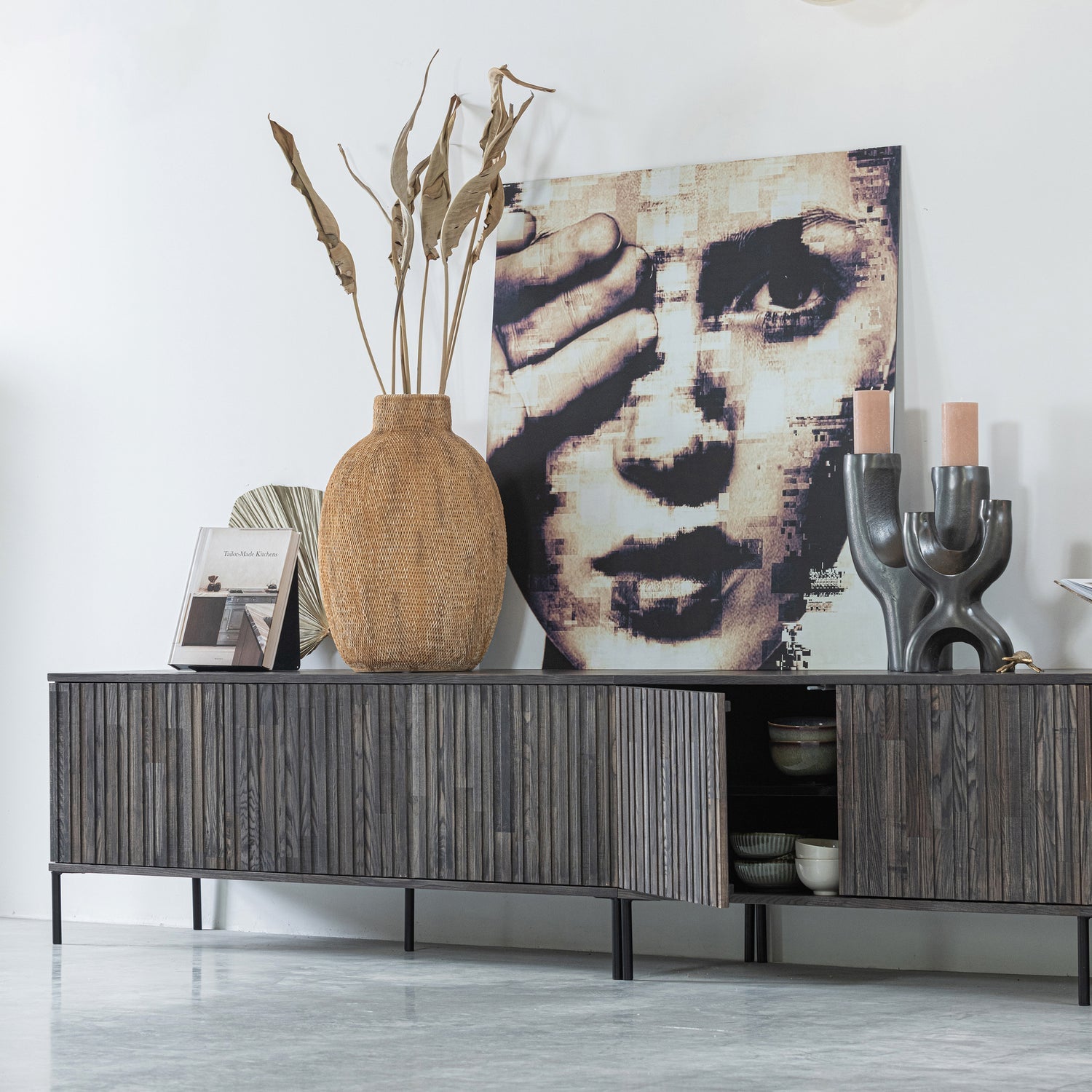 Woood | Tv meubel Gravure 100cm espresso