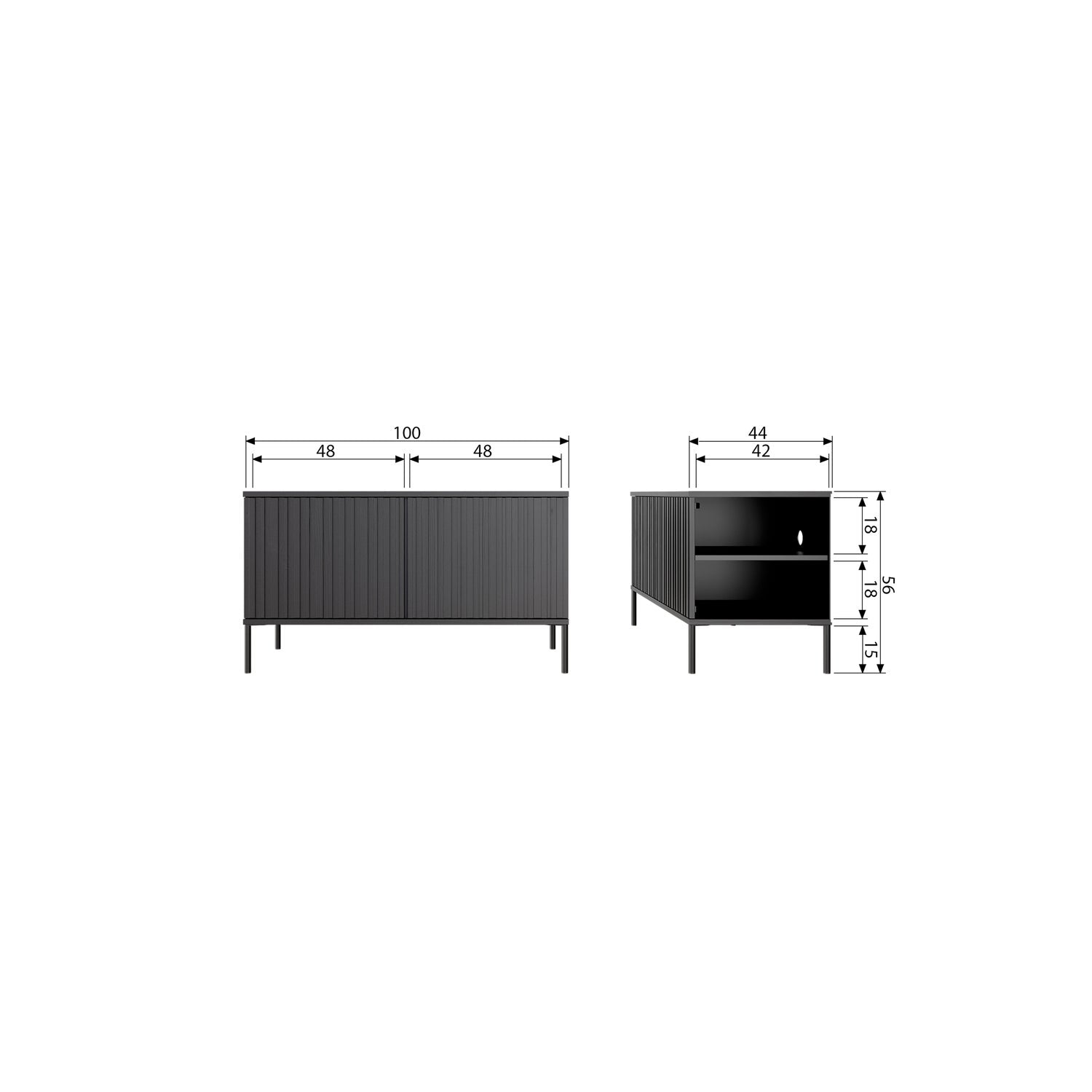 Woood | Tv meubel Gravure 100cm espresso