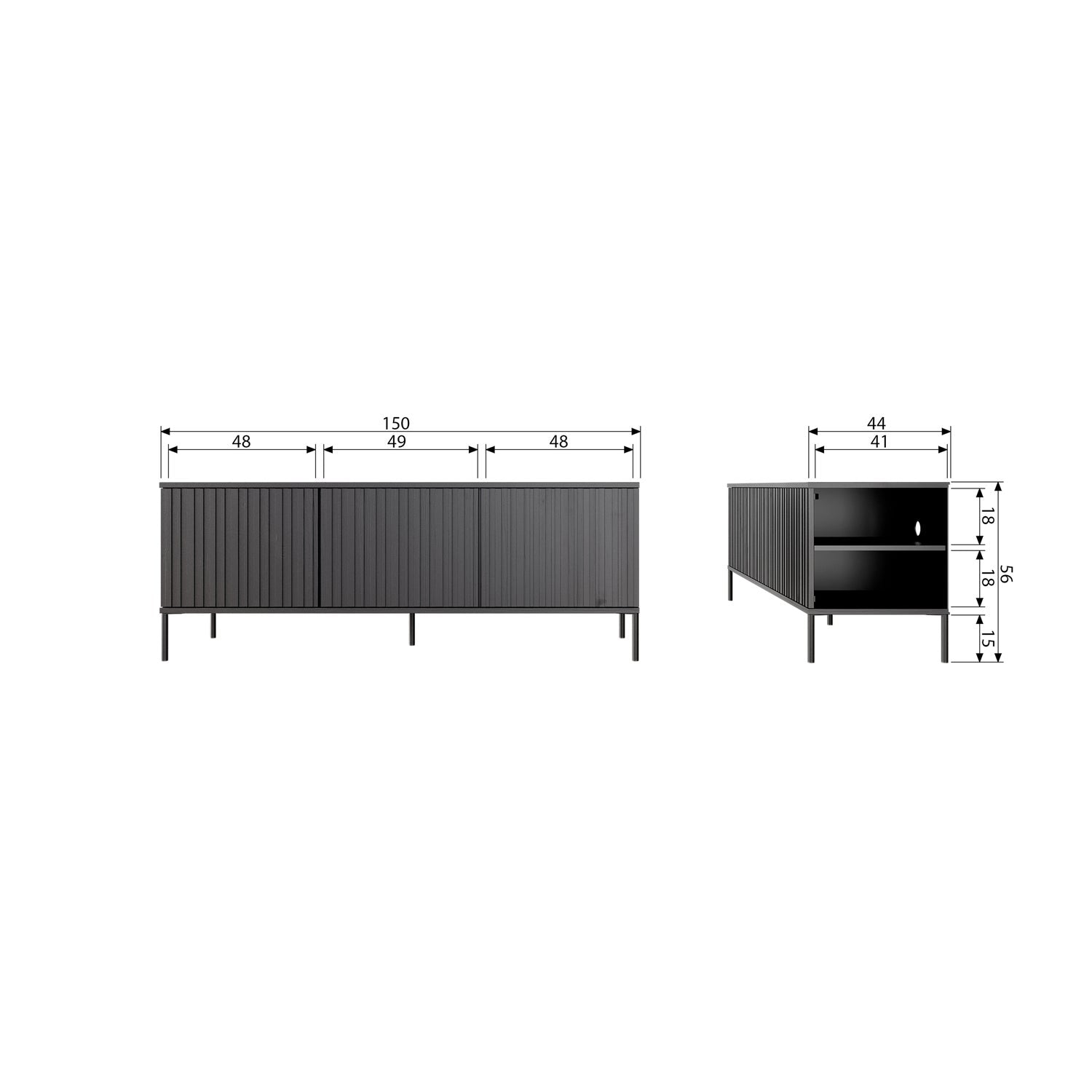 Woood | Tv meubel Gravure 150cm eiken SHOWMODEL