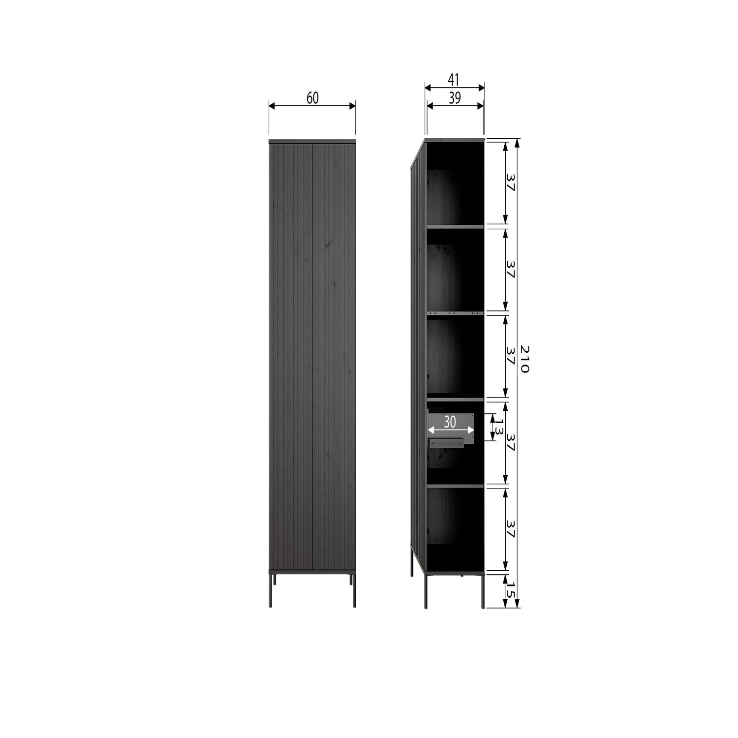 Woood | Hoge kast Gravure espresso
