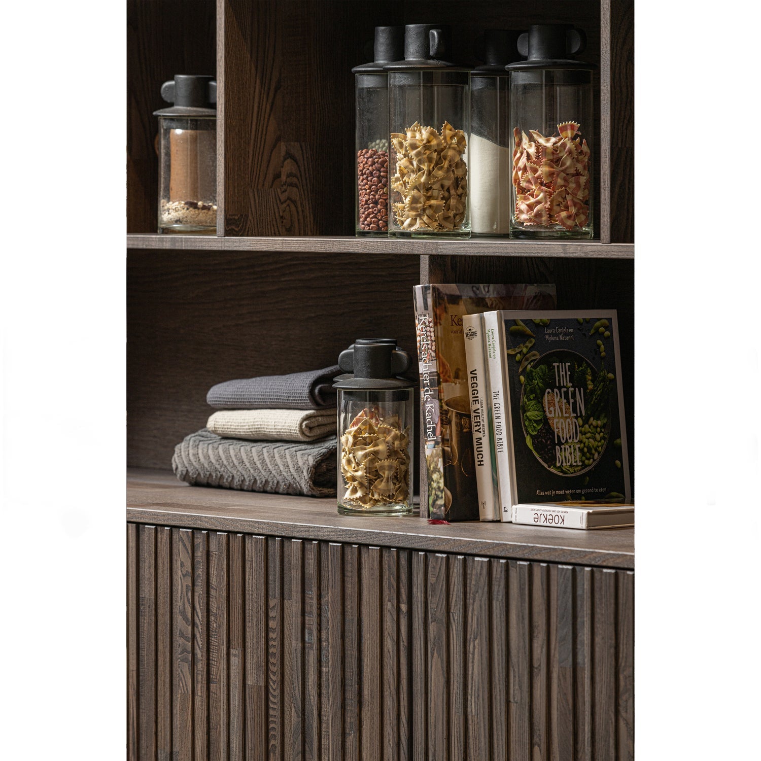 Woood | Wandkast Gravure espresso