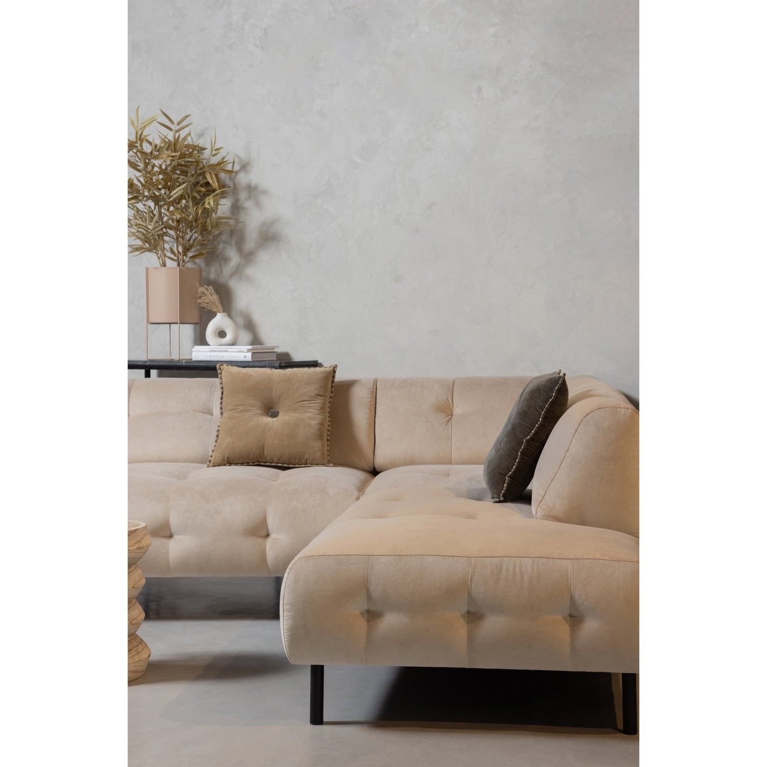 Woood | Hoekbank Lloyd rechts velvet zeezout