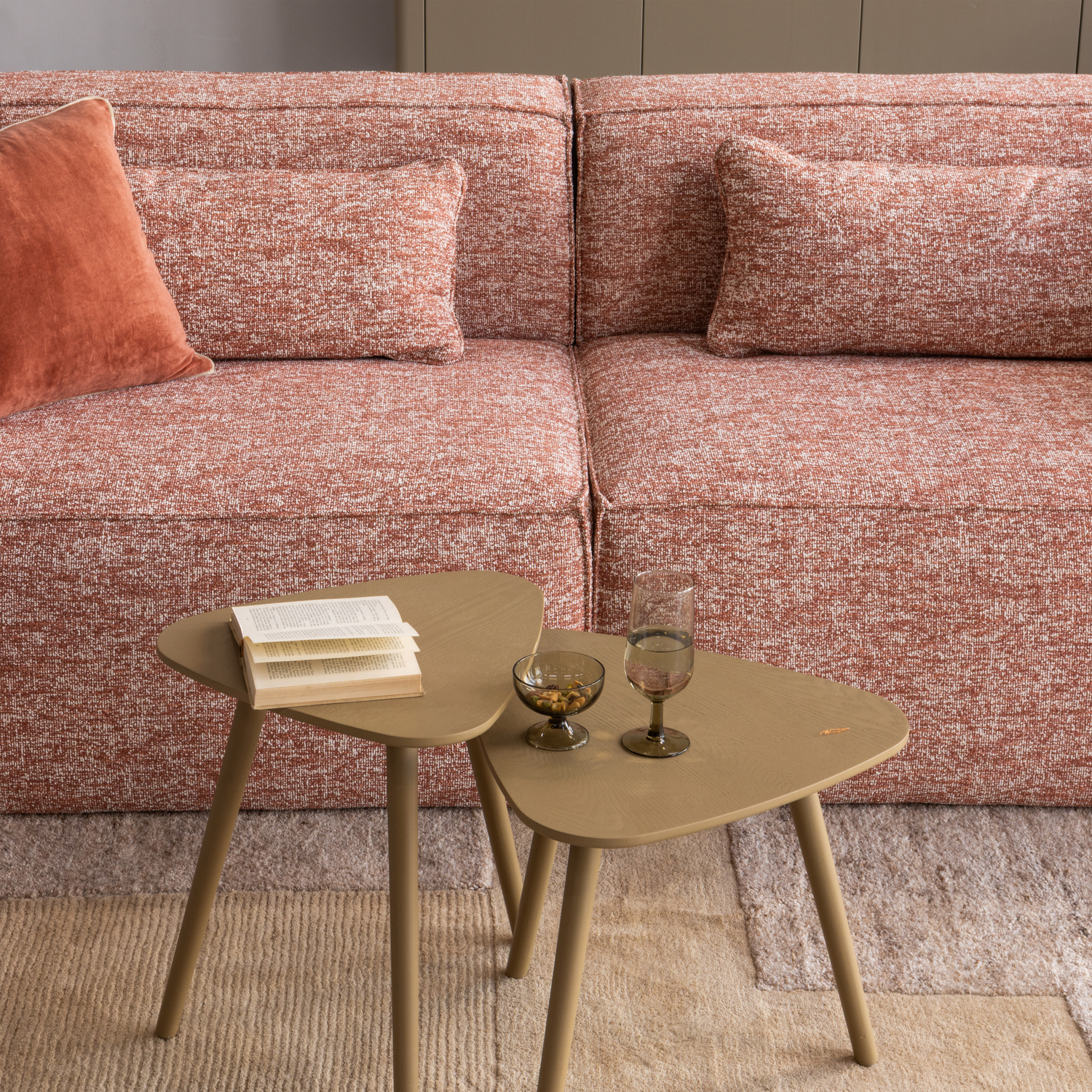 Woood | Bijzettafels Nila mud - Set van 2