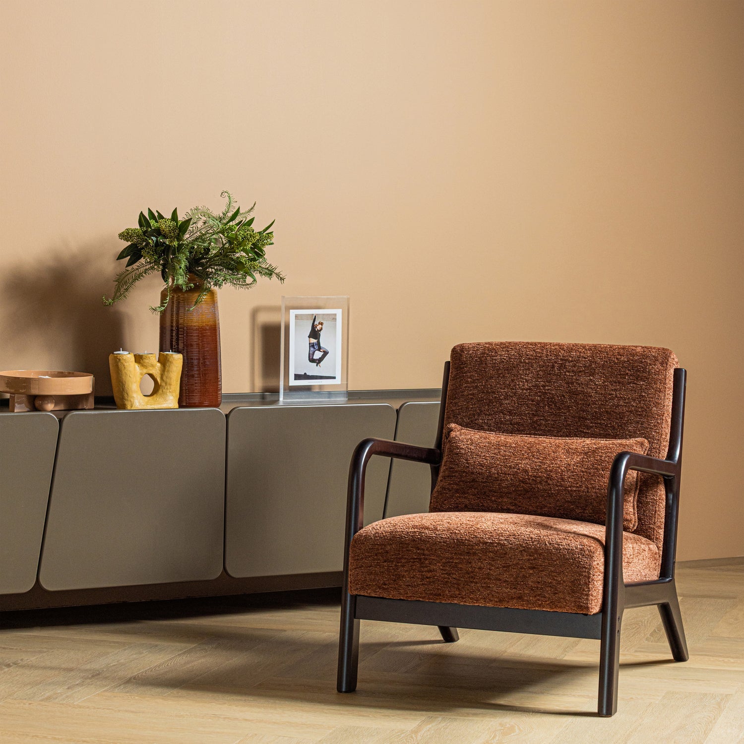 Woood | Fauteuil Mark chenille bruin