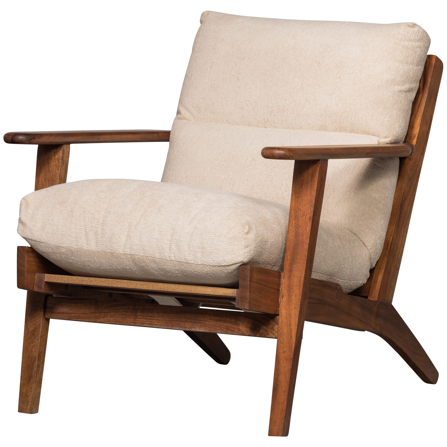 Woood | Fauteuil Houston boucle/hout naturel