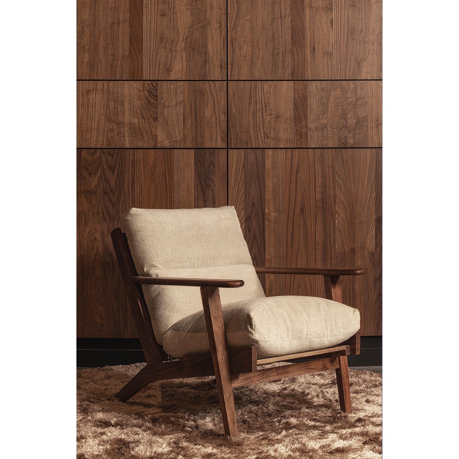 Woood | Fauteuil Houston boucle/hout naturel