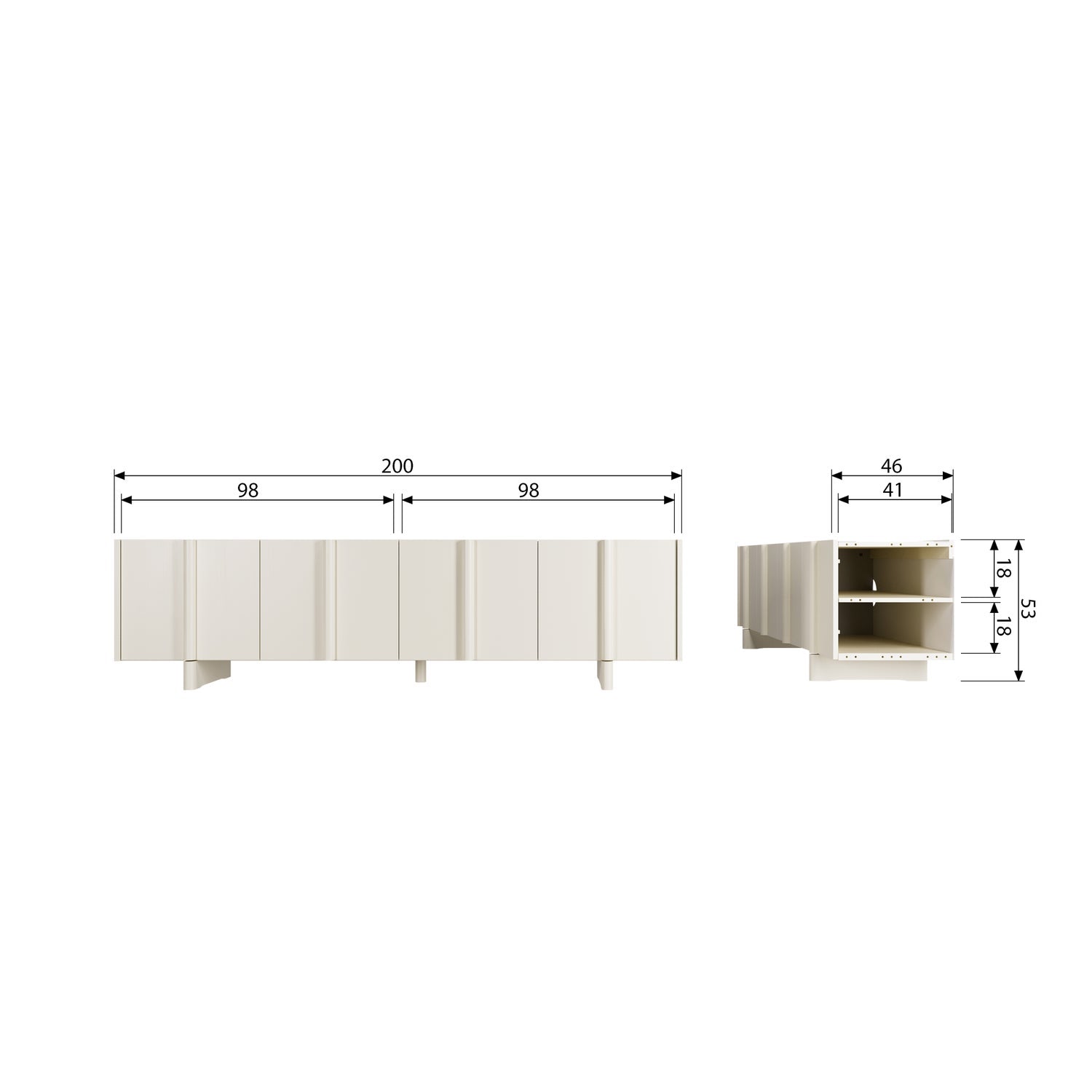 Woood | Tv meubel Basu 200cm dust