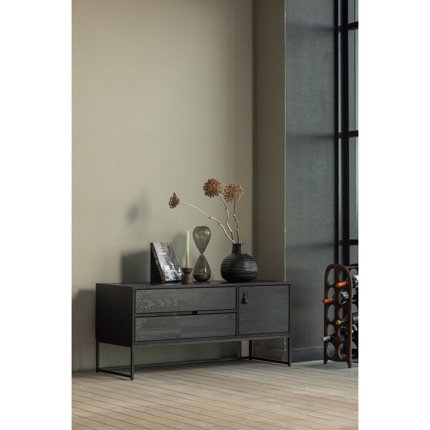 Woood | Tv meubel Silas 120cm essen blacknight