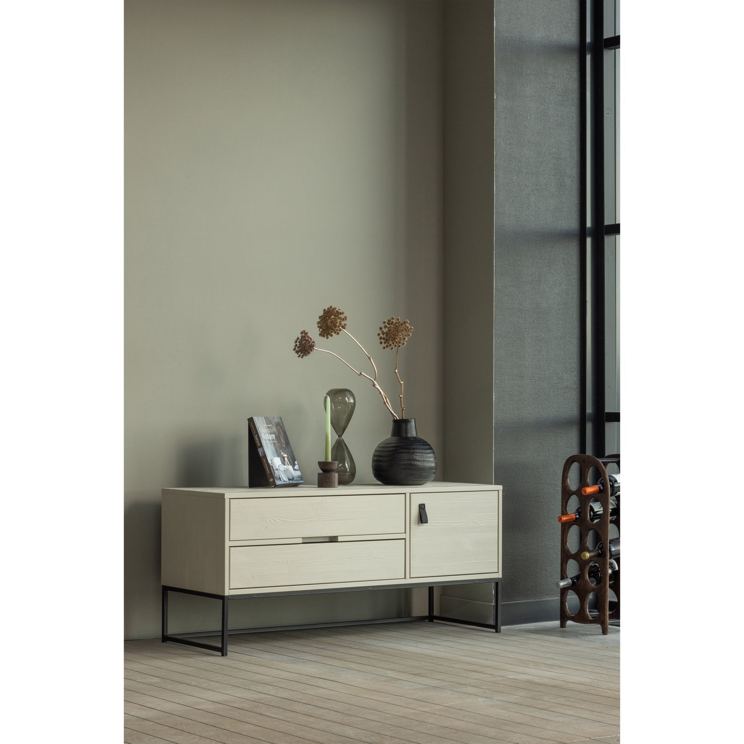 Woood | Tv meubel Silas 120cm grenen dust