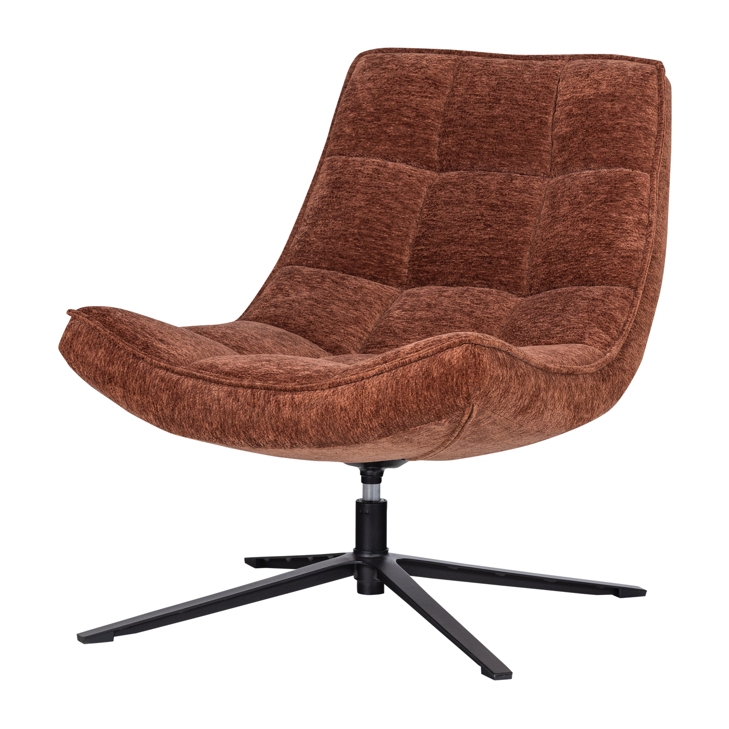 Woood | Draaifauteuil Maudi chenille structuur bruin