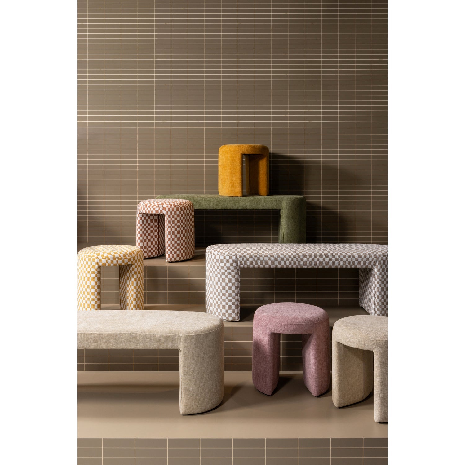 Woood | Kruk Charlie gestoffeerd blush