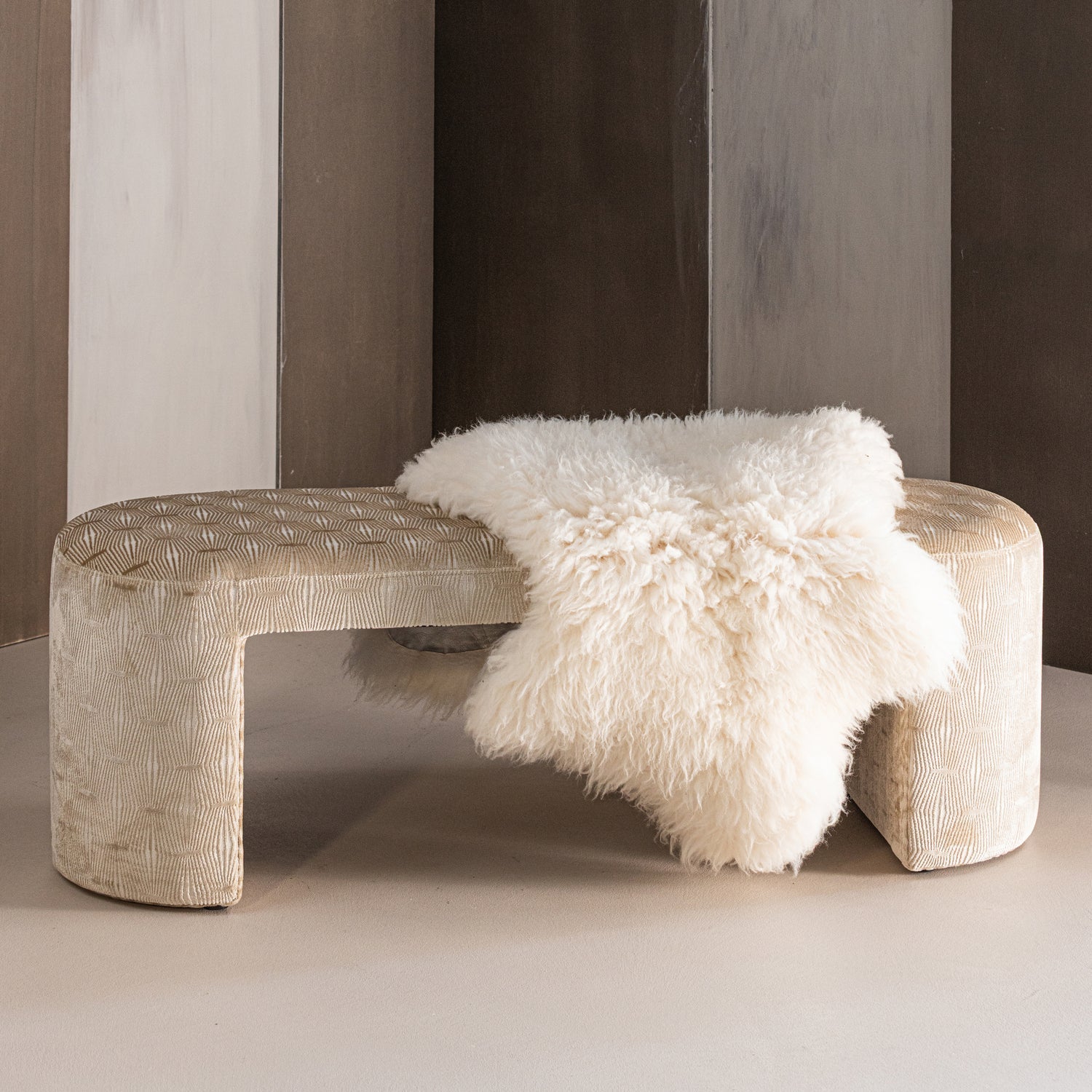Woood | Bankje Jacob streep dessin naturel