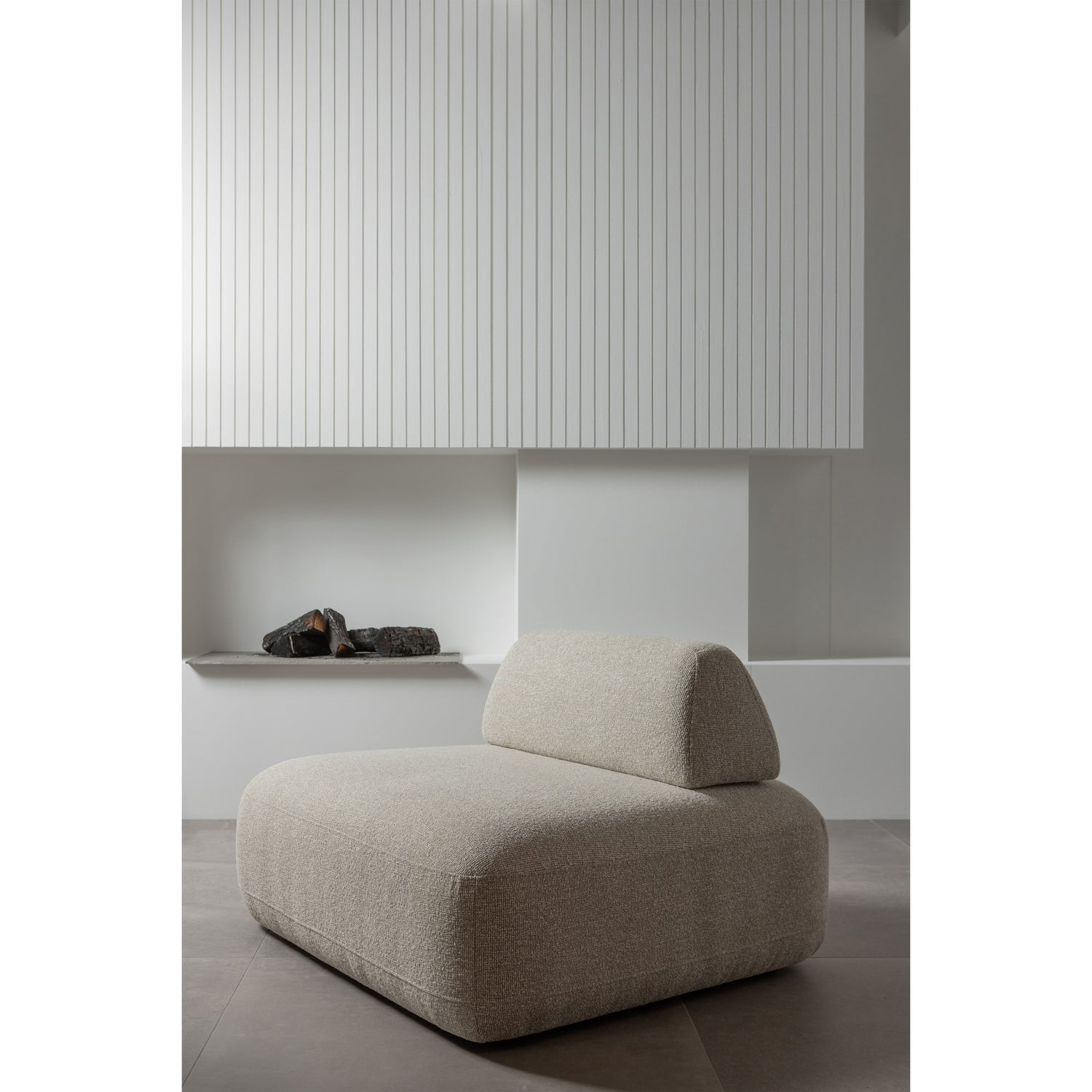 Woood | Fauteuil met verplaatsbare rugleuning Sterck boucle naturel