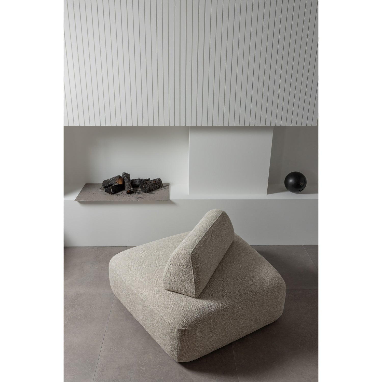 Woood | Fauteuil met verplaatsbare rugleuning Sterck boucle naturel