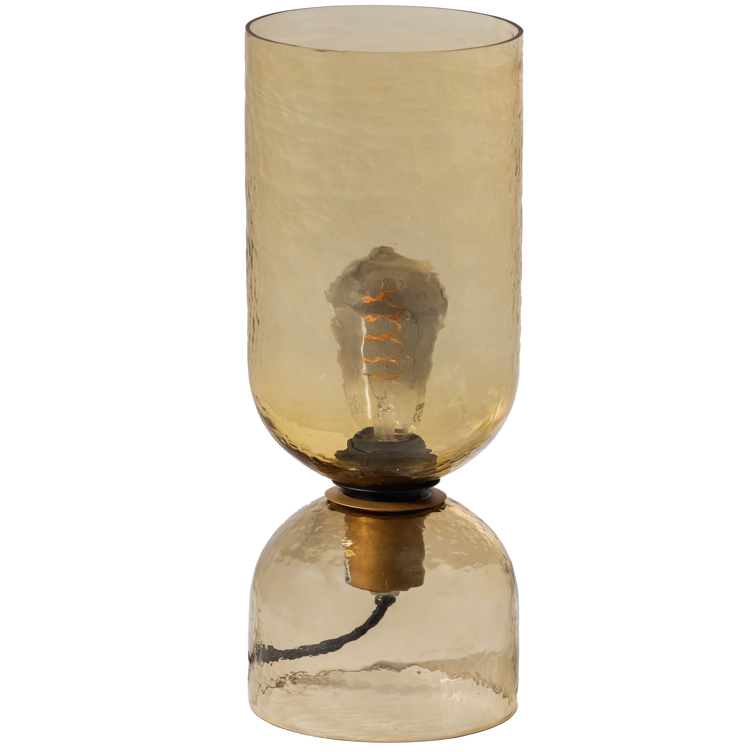 Woood | Tafellamp Gigi gehamerd glas naturel