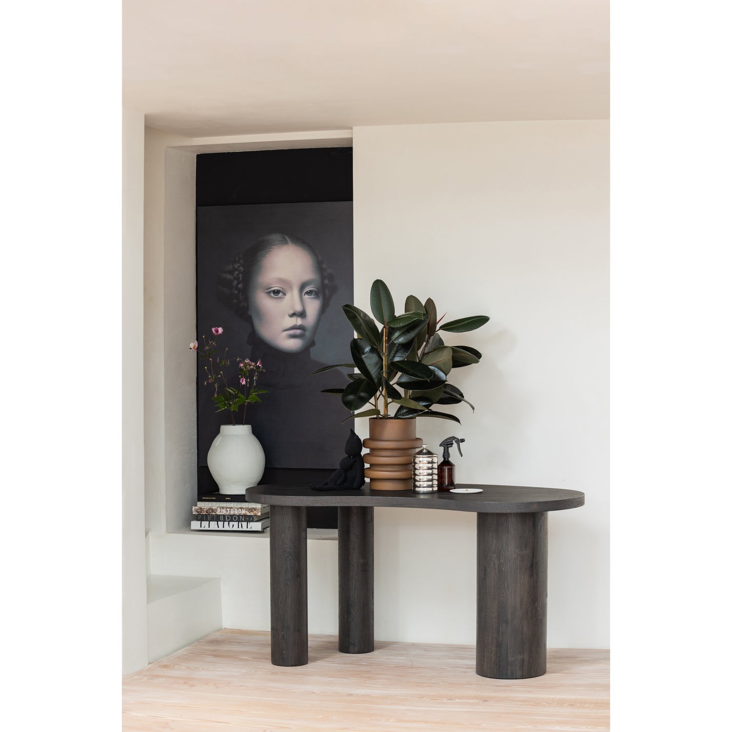 Woood | Sidetable & bureau Maan organisch donkerbruin