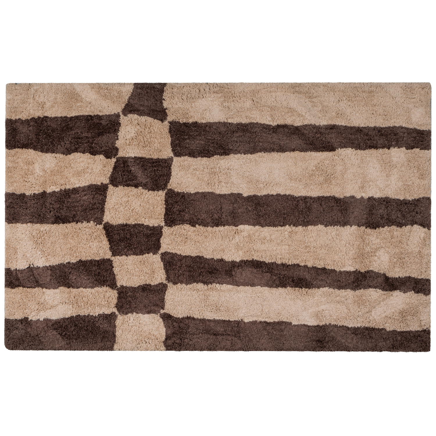 Woood | Vloerkleed Fafa grafisch dessin naturel/bruin