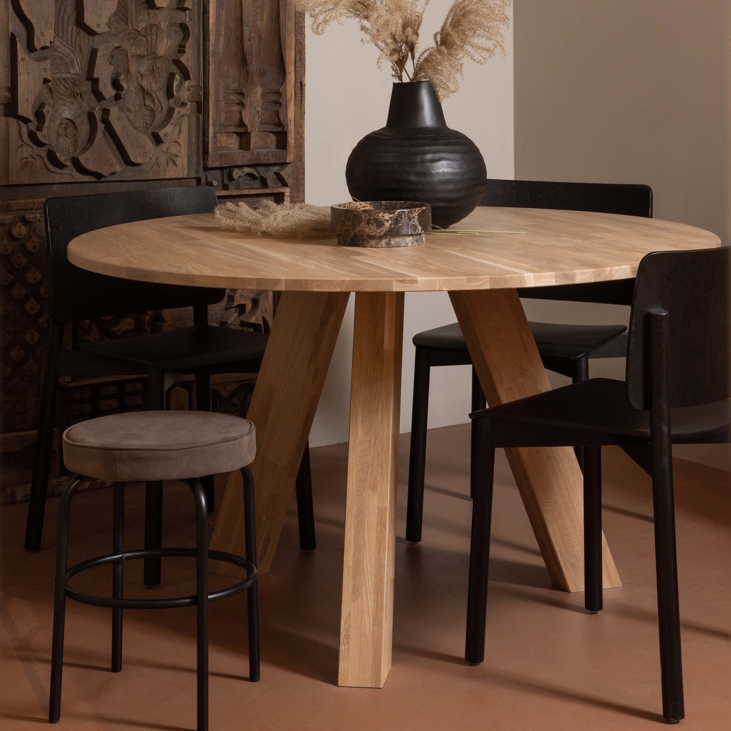 Woood | Ronde eettafel Rhonda 130cm eiken