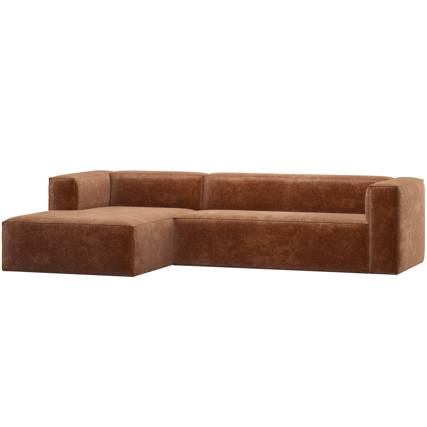 Woood | Hoekbank Bean links chenille velvet terra