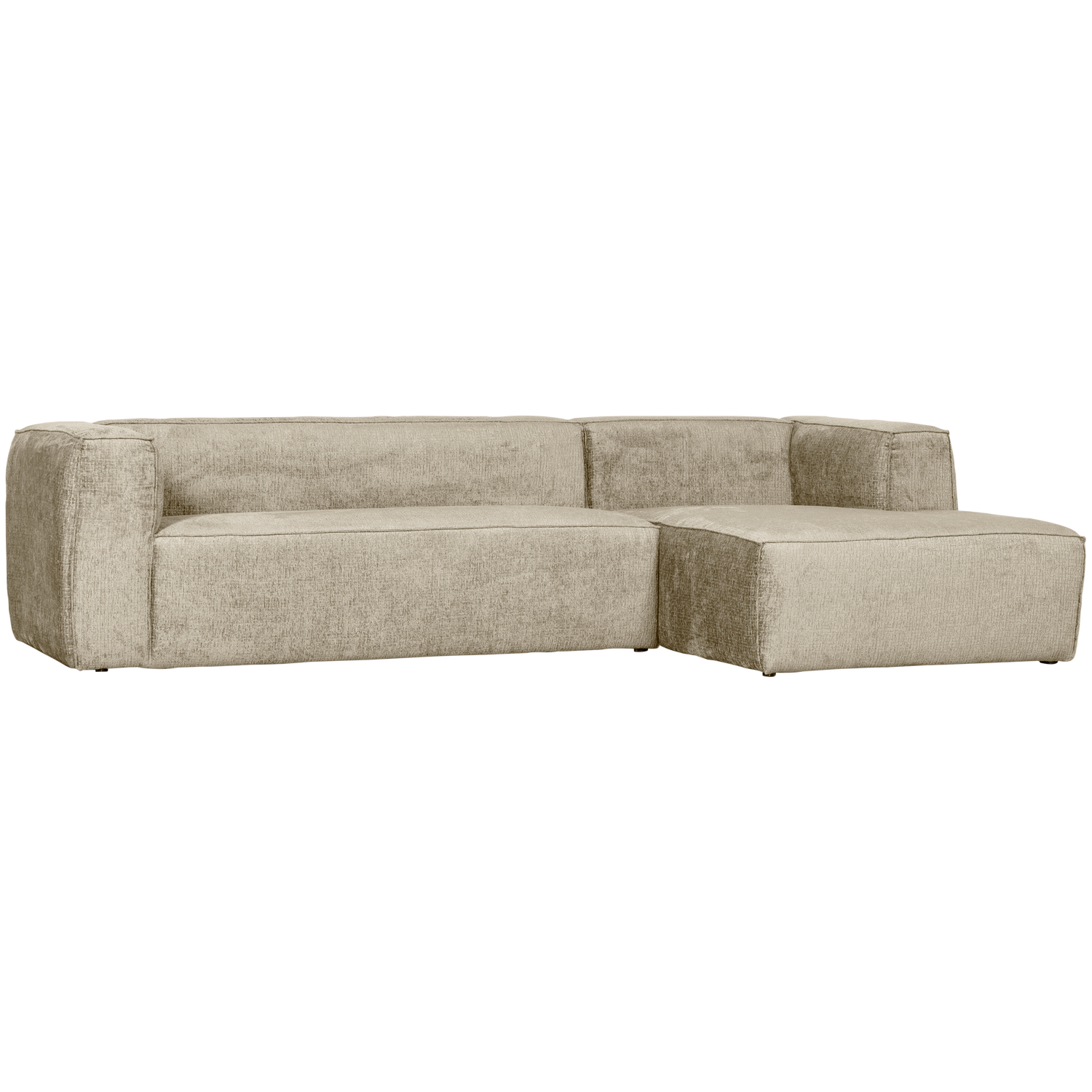 BEAN HOEKBANK RECHTS STRUCTURE VELVET BUTTERMILK