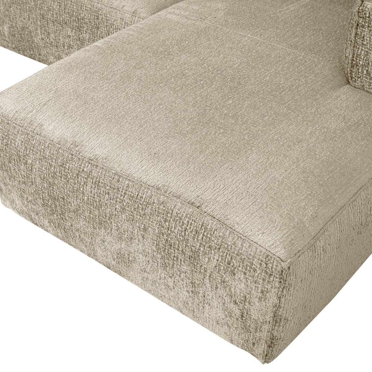 BEAN HOEKBANK RECHTS STRUCTURE VELVET BUTTERMILK