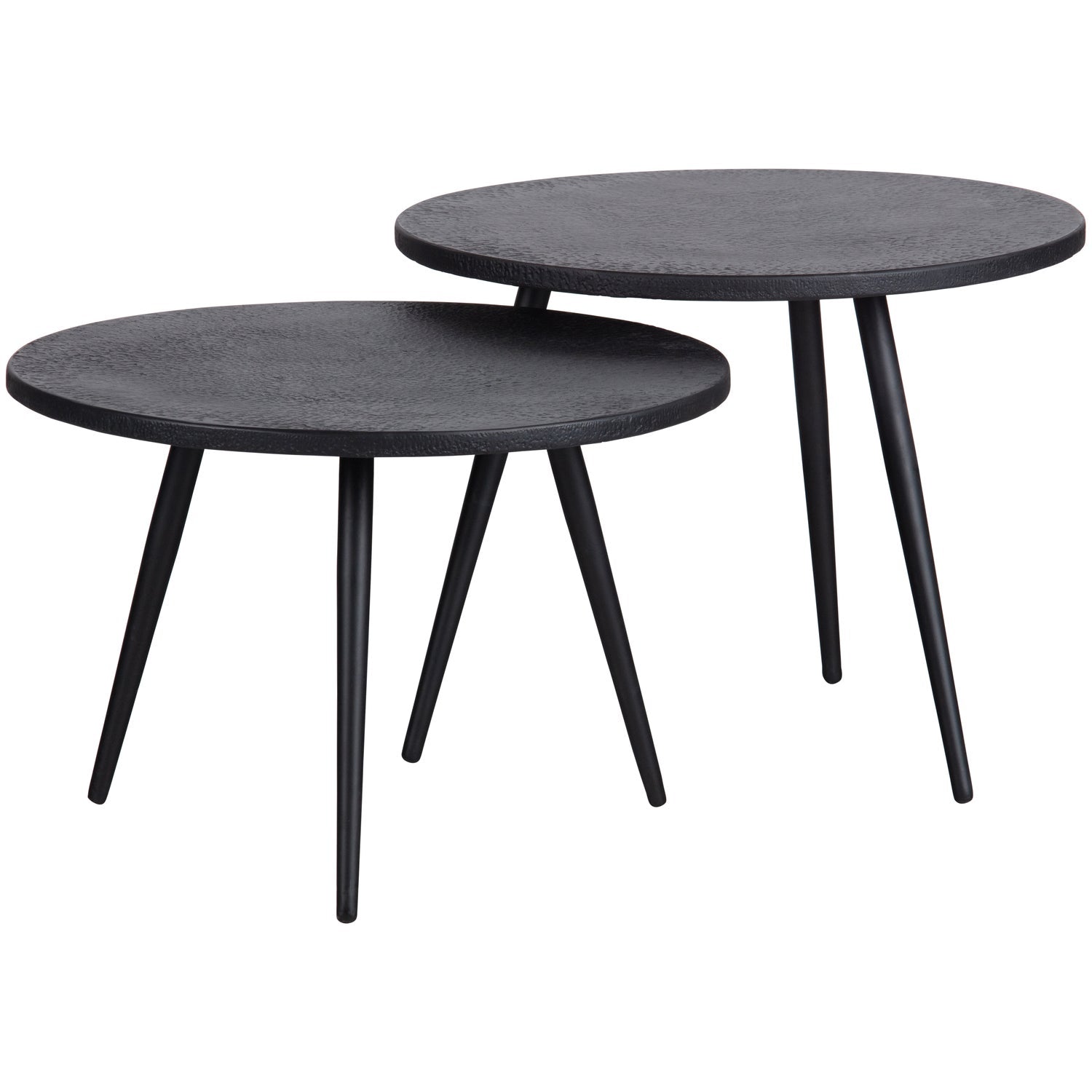 Woood | Bijzettafels Suze hout/metaal zwart set van 2