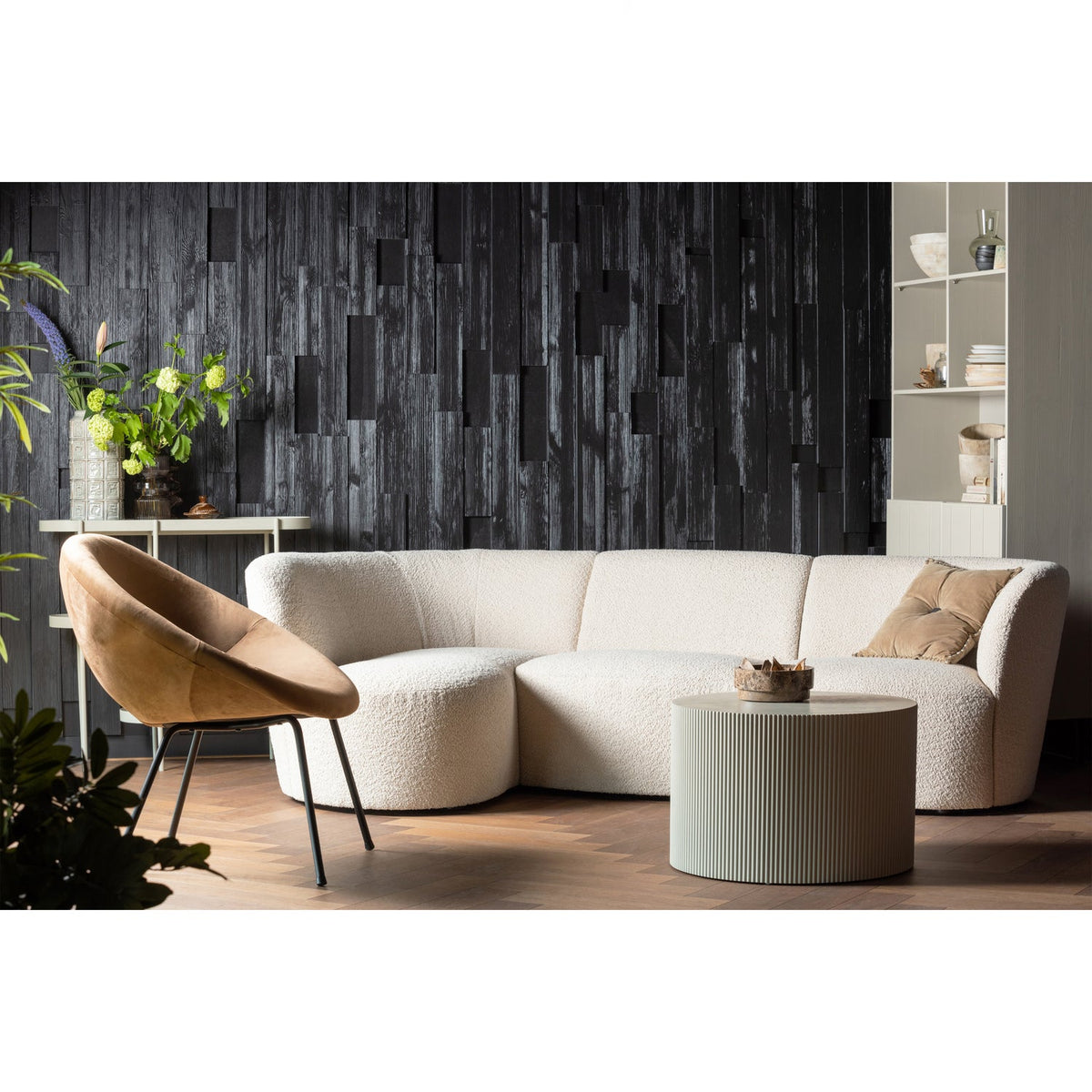Woood | Bijzettafel Sanne rond antiek beige