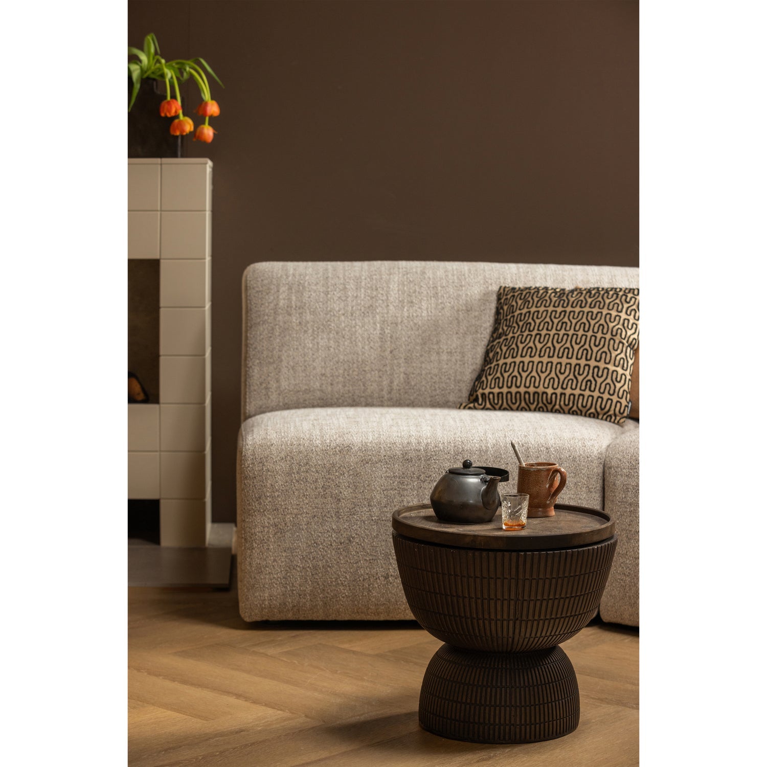 Woood | Bijzettafel Samson fiber clay coffee