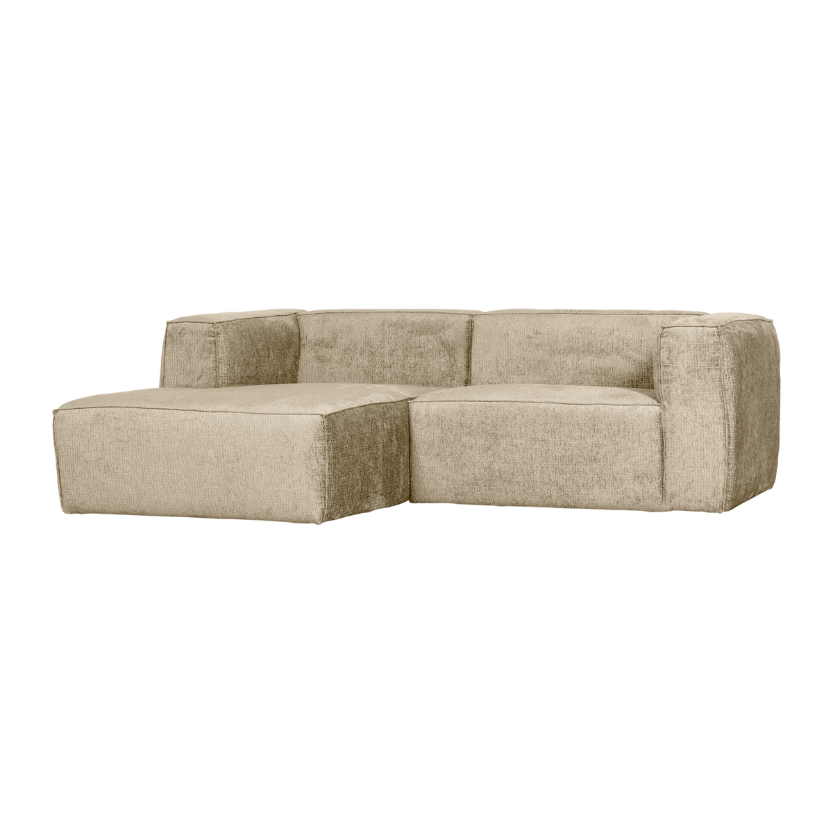 Woood | Chaise longue Bean links structure velvet buttermilk