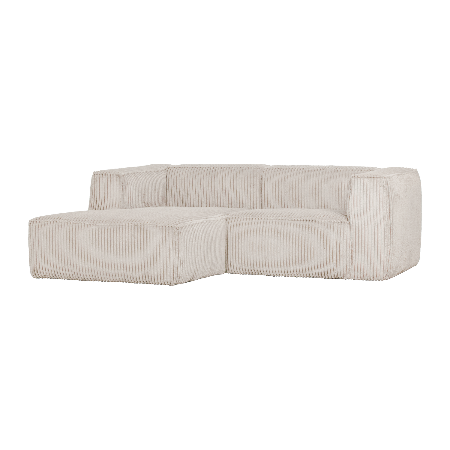 Woood | Chaise longue bank Bean links ribstof naturel