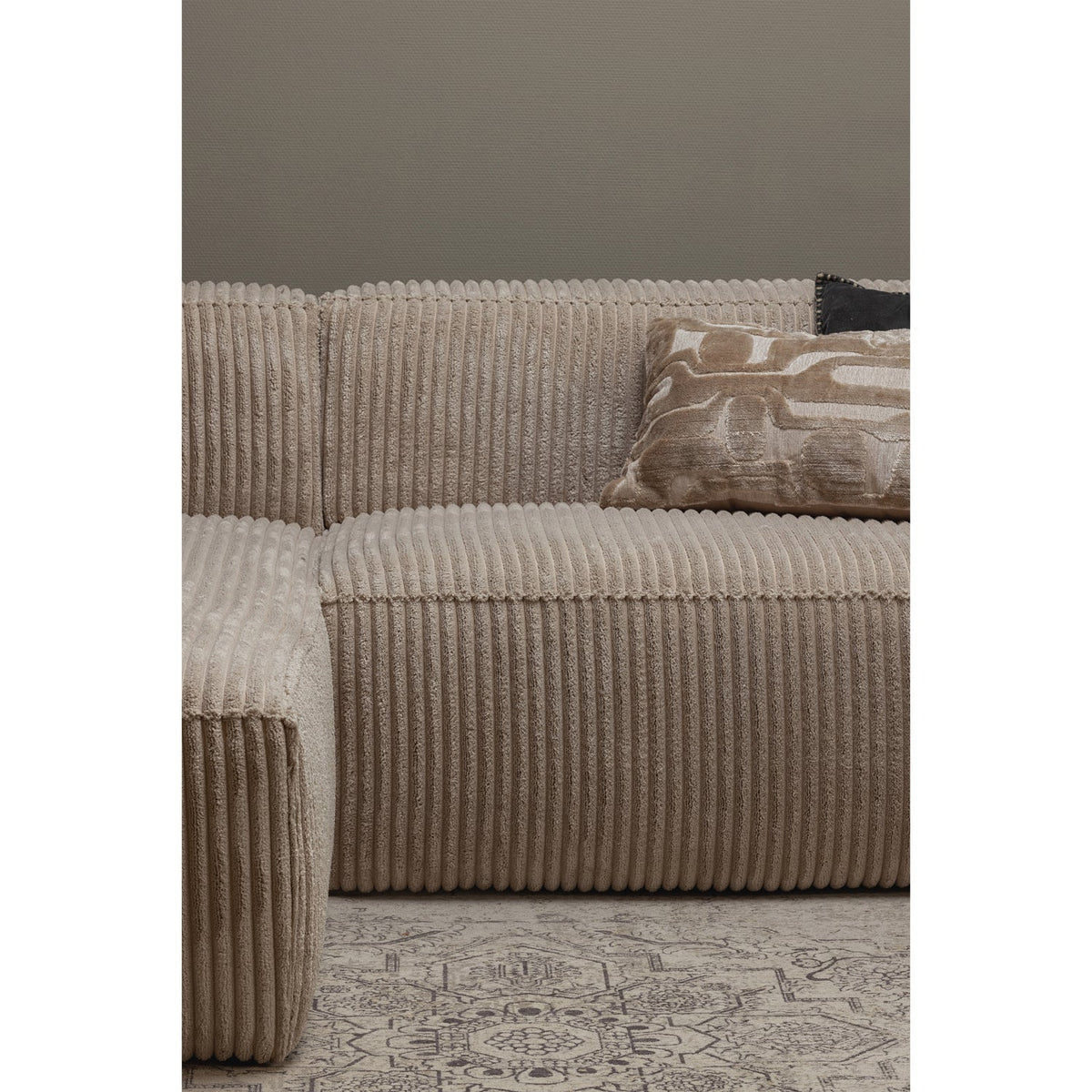 Woood | Chaise longue bank Bean links ribstof travertin
