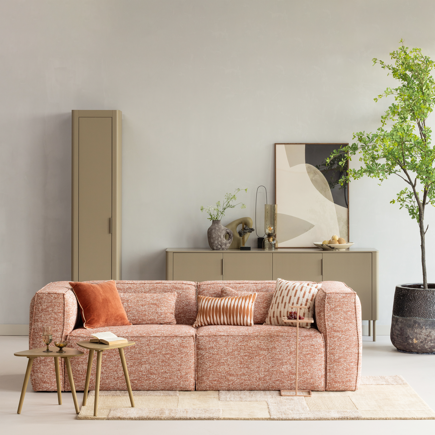 Woood | Chaise longue bank Bean links terra melange