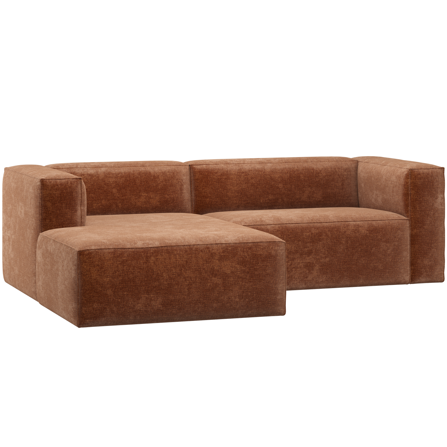 Woood | Chaise longue bank Bean links chenille velvet terra