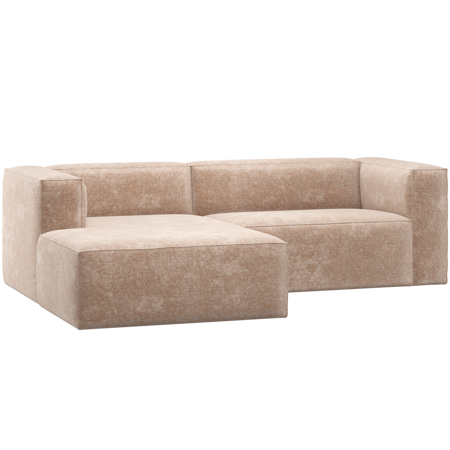 Woood | Chaise longue bank Bean links chenille velvet naturel