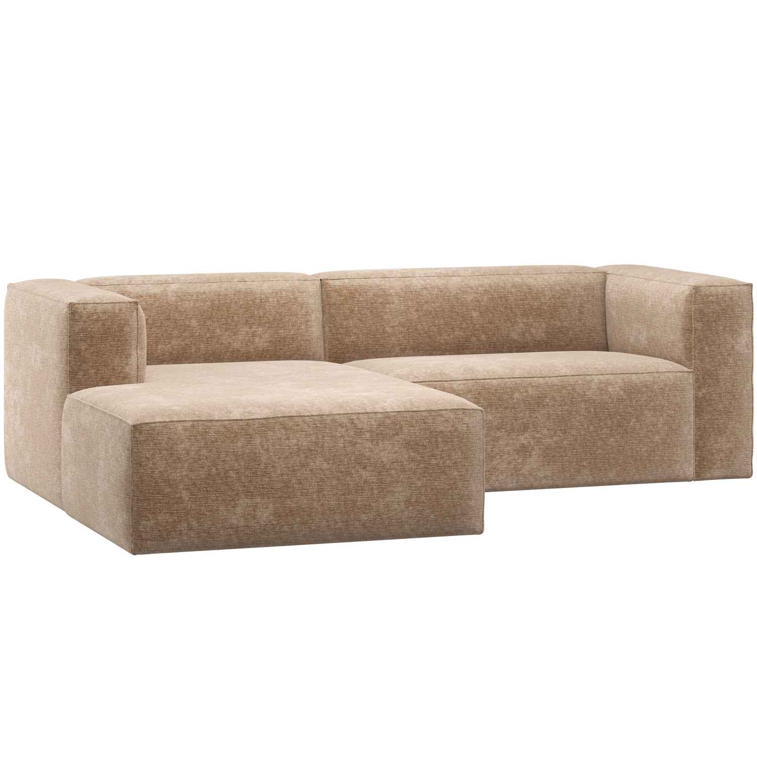 Woood | Chaise longue bank Bean links chenille velvet perzikroze