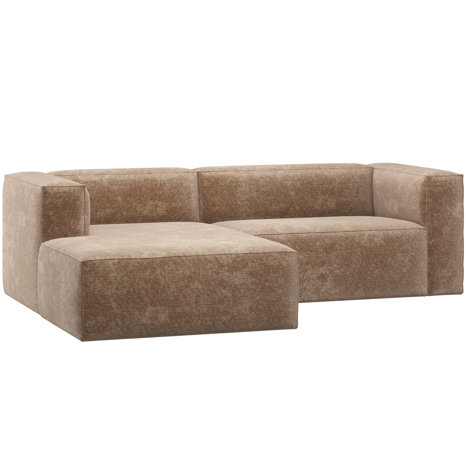 Woood | Chaise longue bank Bean links chenille velvet taupe