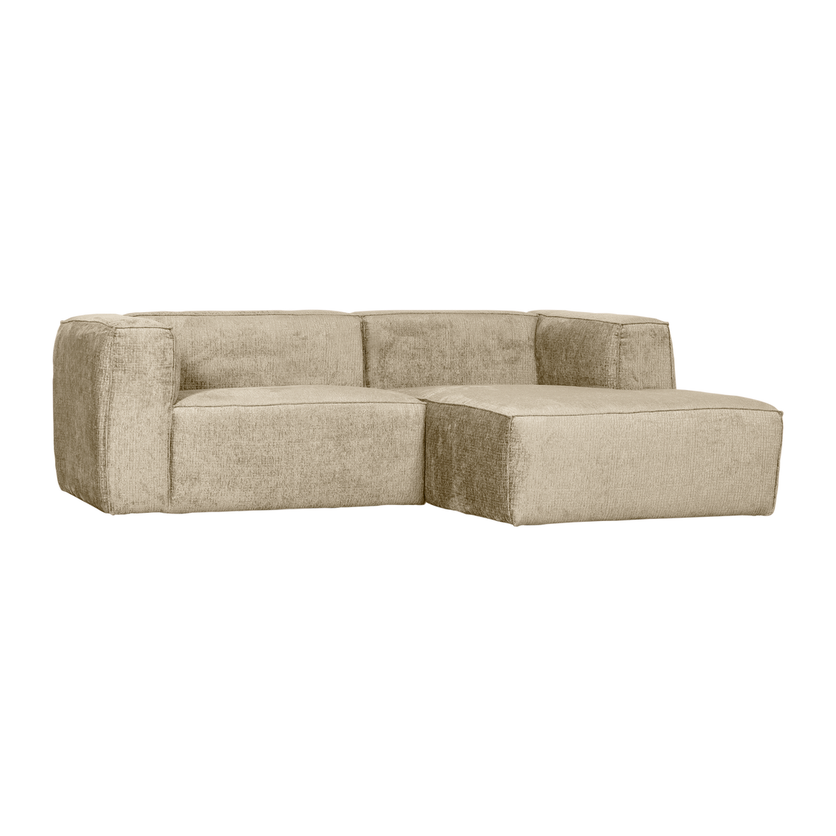 Woood | Chaise longue Bean rechts structure velvet buttermilk