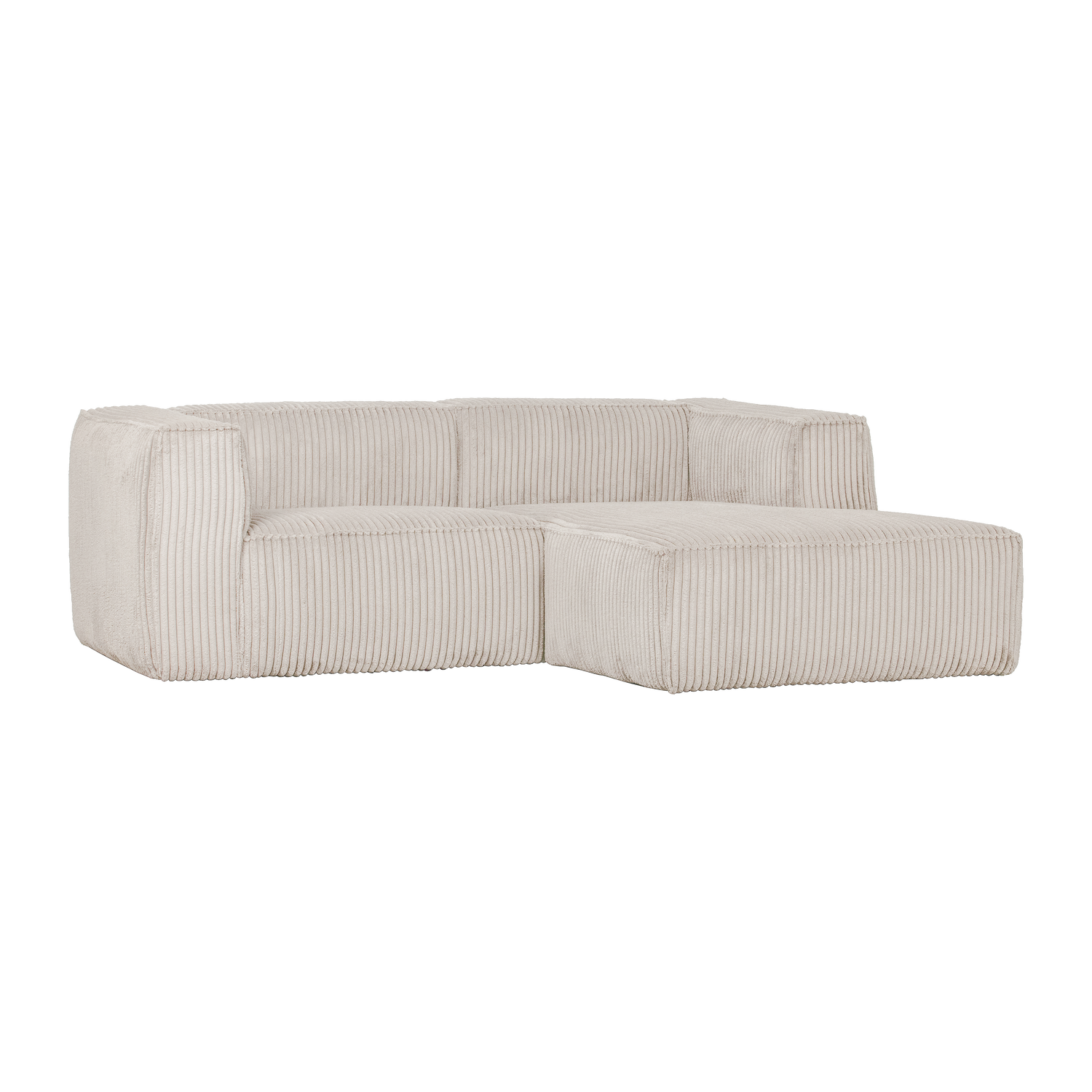 Woood | Chaise Longue Bean rechts ribstof naturel
