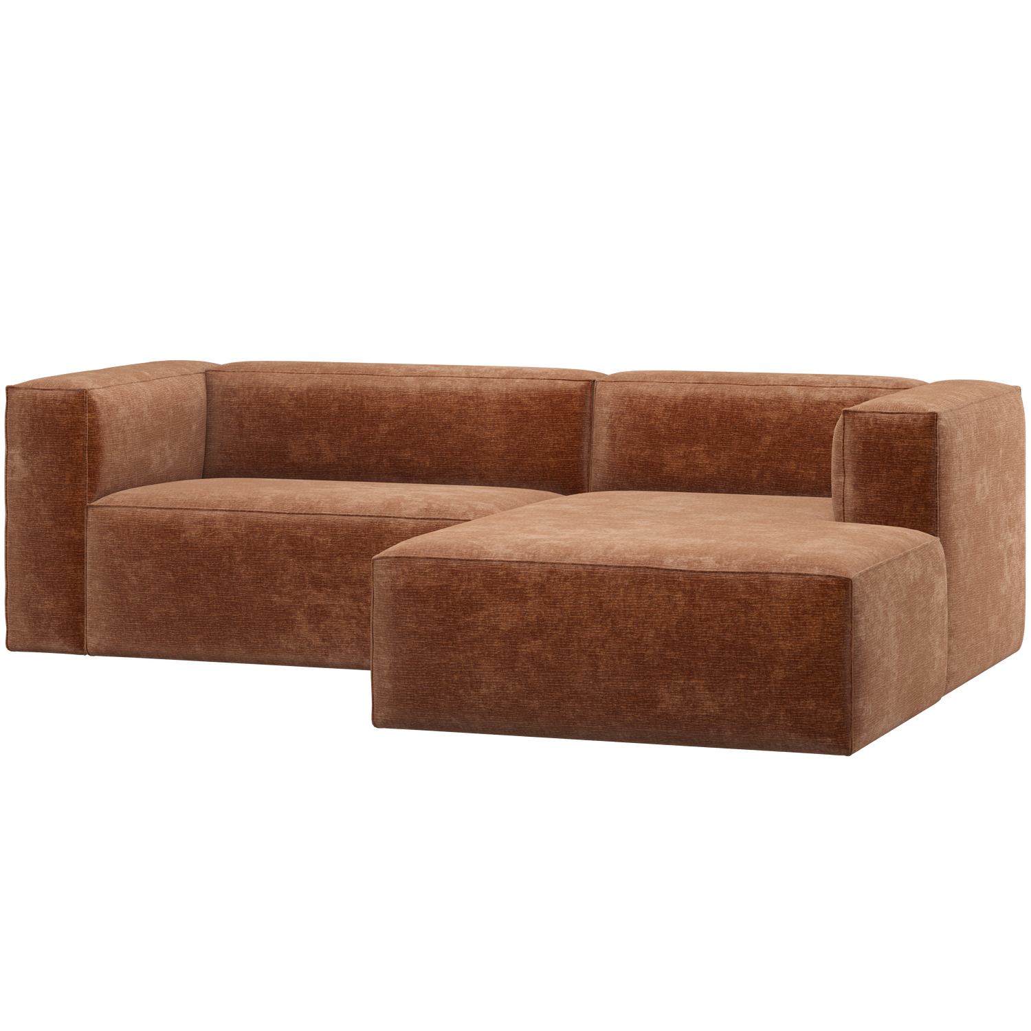 Woood | Chaise Longue bank rechts chenille velvet terra