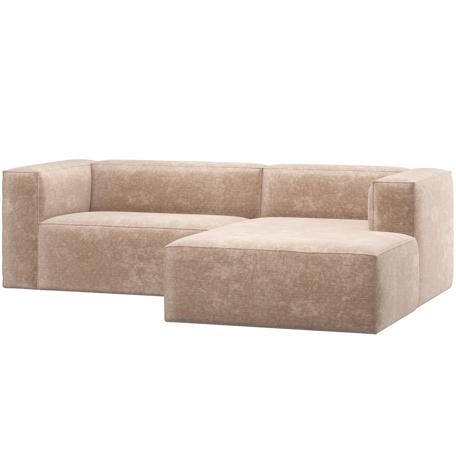 Woood | Chaise longue Bean rechts chenille velvet naturel