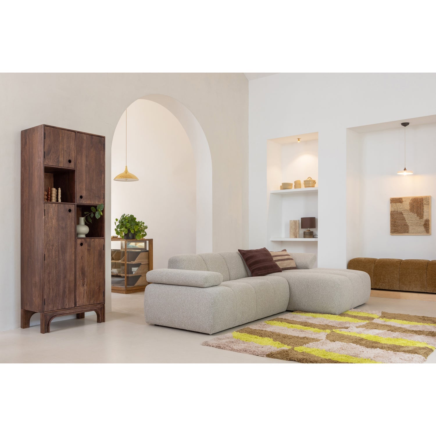 Woood | 1,5-Zits Mojo element arm links boucle beige melange