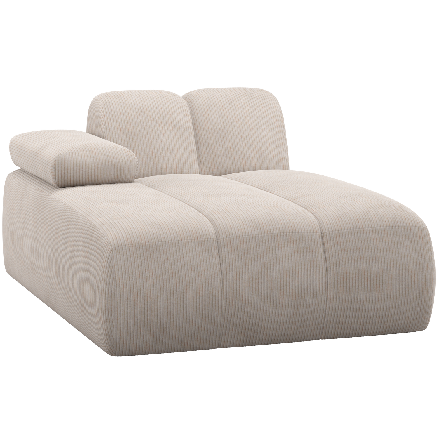 Woood | Chaise longue Mojo element links ribstof ecru