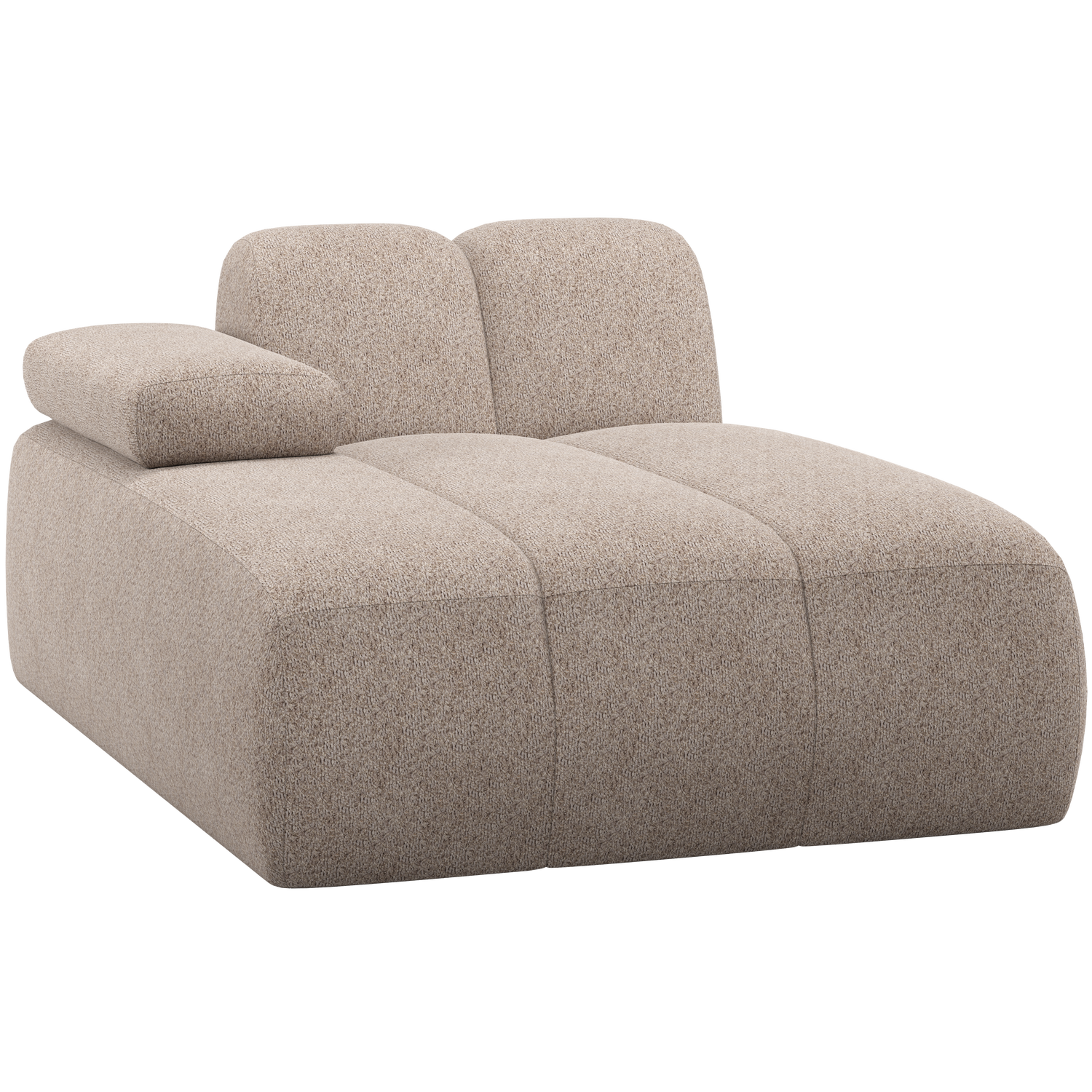 Woood | Chaise longue Mojo element links wollig donkerzand